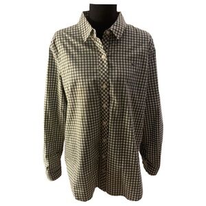 Vineyard Vines Green and White Checkered Button-Down Shirt